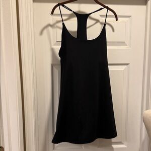Black Racerback Yoga Tank Dress-Women